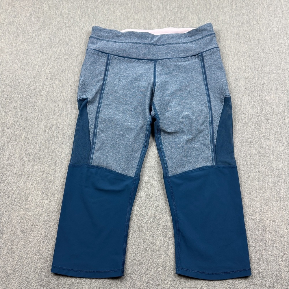 Lululemon Leggings Womens 6 Blue Training Tough Cropped‎ 18" Yoga Athletic Gym